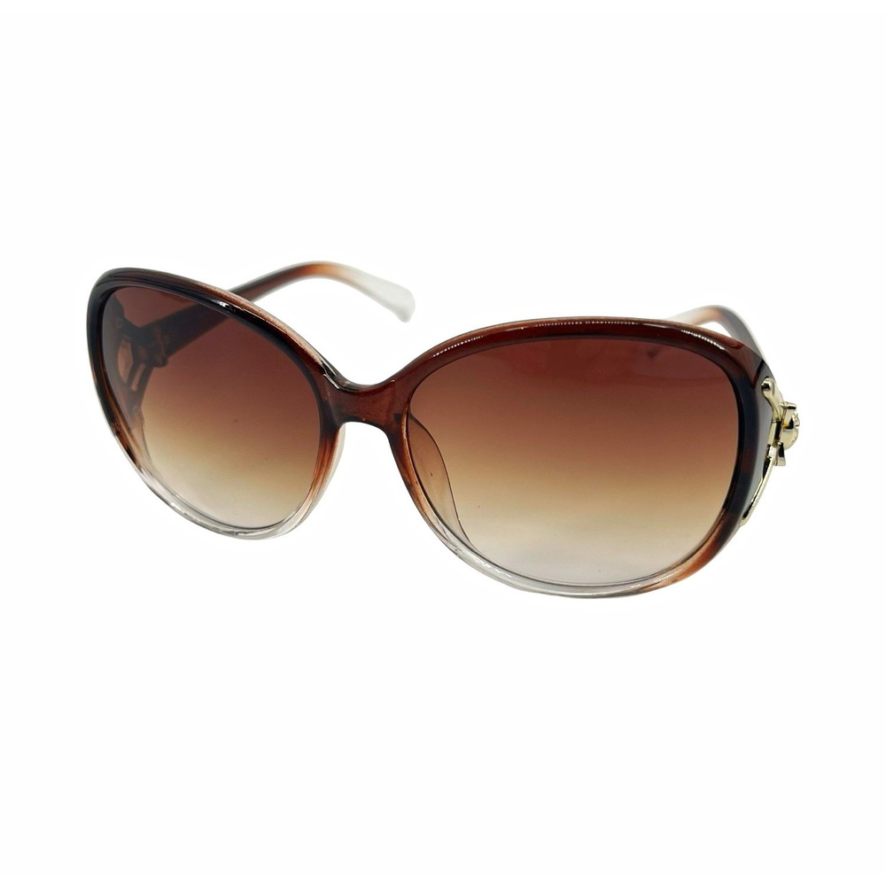 Women's Oversized Butterfly Sunglasses Brown Ombre Gold Y2K Glam Boho Retro